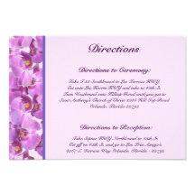 3.5 x 5 Direction Card Purple Orchids on Stem
