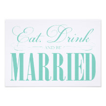 3.5 x 5 Eat, Drink & Be Married | Enclosure Personalized Announcement