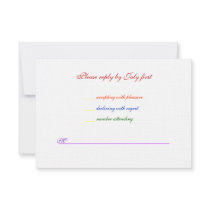 3.5x5 Gay Wedding Rainbow LGBT Pride Linen RSVP Custom Invitations