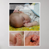 3 baby photo modern montage vertical wall hanging posters