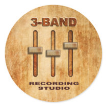 3-band equalizer (grunge version) round sticker