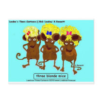 3 Blonde Mice Funny Tees Mugs Cards & Gifts Post Cards