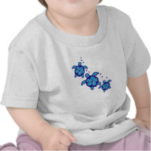 3 Blue Honu Turtles T-shirts