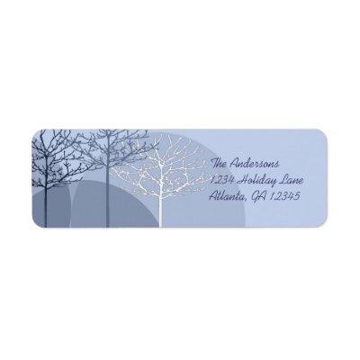 3 Blue Trees Return Address Return Address Label by samack