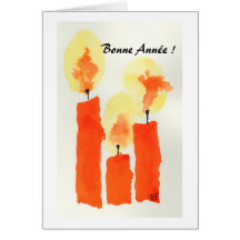 3 Candles , Bonne Année ! Greeting Cards
