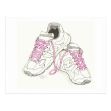 3 chaussures de marche de jour cartes postales