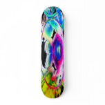 3 Coloured Cocktail Shot Glasses Close Up Skate Board Deck