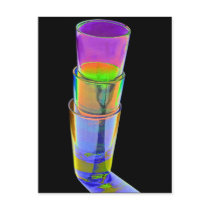 3 Coloured Cocktail Shot Glasses Stacked -Style 2