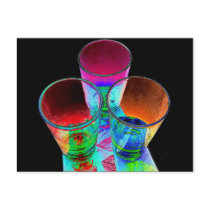 3 Coloured Cocktail Shot Glasses - Style 1