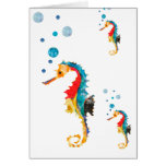 3 Colourful SeaHorse (SeaHorse) Greeting Card