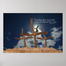 3 Crosses Descent of Holy Spirit Poster
