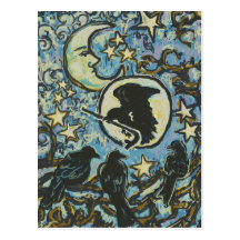 3 Crows at Dusk, Art Postcard for Crowbar