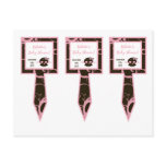 3 Cup Cake Picks Girl Pink Punk Rock Skull Flame