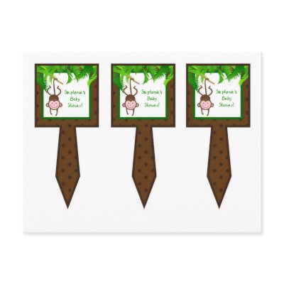 3 Cup Cake Picks Monkey Swing Jungle Safari Animal by AnnLeeDesigns