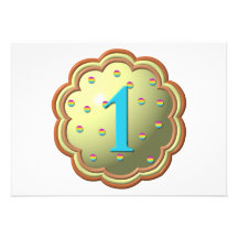 "3-D" Cupcake w/sprinkles and the # 1 Personalized Announcement