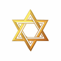"3-D" Golden Star of David Photo Cutout