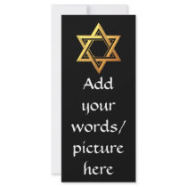 "3-D" Golden Star of David Rack Card Design