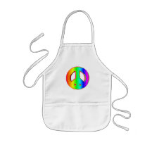 3-D Rainbow Peace Sign #1 Aprons