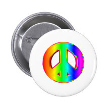 3-D Rainbow Peace Sign #1 Pin