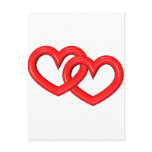 3-D Red Linked Hearts Post Card