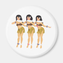 3 danses polynésiennes magnets pour réfrigérateur
