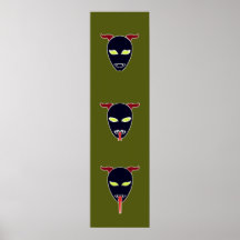 3 Demons Satan Tongue Green Print