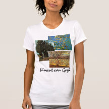 3 different van Gogh Trees with Flowers Fine Art Tees