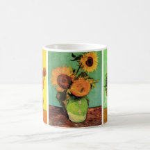 3 different Vintage Van Gogh Sunflower Paintings Coffee Mugs