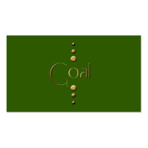 3 Dot Gold Block Goal & Green Background Business Cards