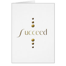 3 Dot Gold Block Succeed Greeting Cards