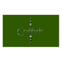 3 Dot Silver Block Gratitude & Green Background Business Card Template