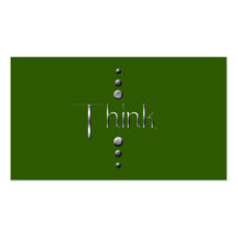 3 Dot Silver Block Think & Green Background Business Card Template