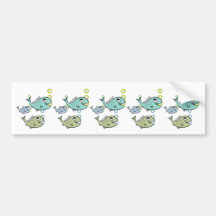 3 FISHIES GROOVIN' BUMPER STICKERS