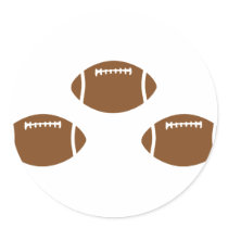3 footballs round sticker