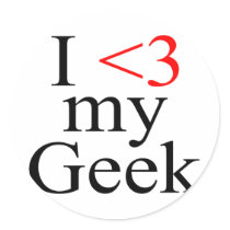 <3 Geek $8.95 (20 Pack) Stickers