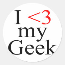 <3 Geek $8.95 (20 Pack) Stickers
