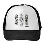 3 gravures sur bois casquettes