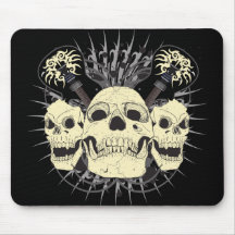 3 guitares de crâne tapis de souris