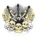 3 Guitars Skulls stickers