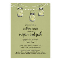 3 Hanging Mason Jars - Engagement Party Custom Invitation
