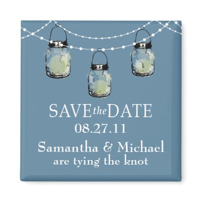 3 Hanging Mason Jars - SAVE THE DATE by labellarue