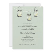 3 Hanging Mason Jars Wedding Custom Announcements