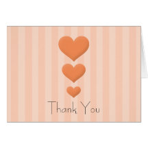 3 Hearts Thank You Greeting Cards