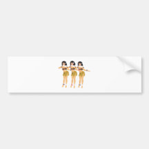 3 Hulas Bumper Stickers