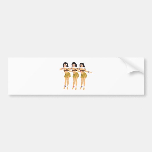 3 Hulas Bumper Stickers
