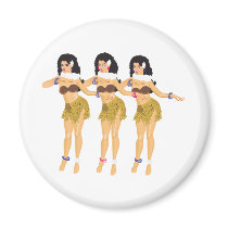 3 Hulas Refrigerator Magnets