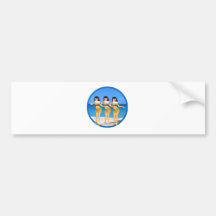 3 Hulas on beach Bumper Sticker