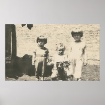 3 kids pouting poster