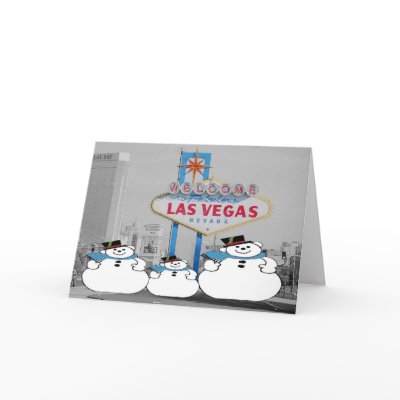 3 Las Vegas Wise Snowmen, Let it Snow! Card by vegasdusoleil