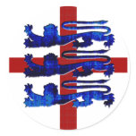 3 lions England St George's flag gifts Round Sticker